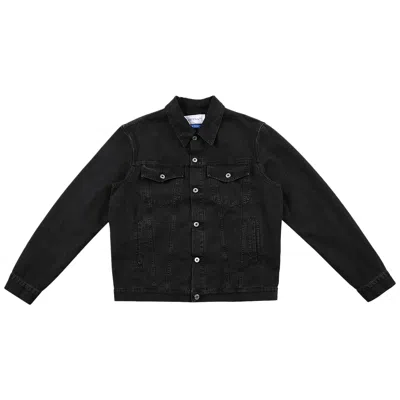 Pre-owned Off-white Canv Varsity Skate Trucker Jacket 'black/white' | Men's Size Xl