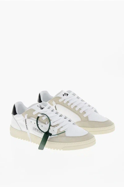 Off-white Canvas 5.0 Sneakers With Suede Inserts In Neutral