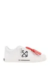 OFF-WHITE CANVAS SNEAKERS WITH ICONIC ZIP TIE