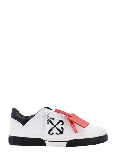 Off-white Canvas Sneakers With Lateral Arrow Logo In White