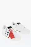 Off-white Canvas Vulcanized Low-top Sneakers With Embroidered Logo In White Black