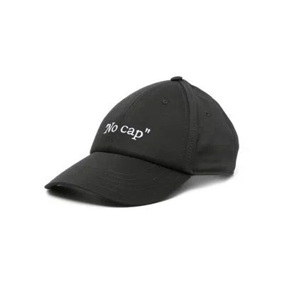 Off-white Slogan Embroidered Baseball Cap In Black