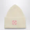 Off-white Arrow Embroidered Wool Beanie In White
