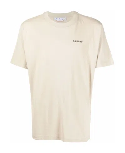 OFF-WHITE CARAVAG ARROW SLIM S/S TEE DARK SAND BLA
