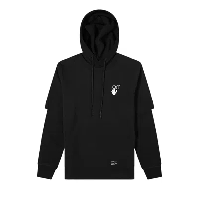 Pre-owned Off-white Caravaggio Arrow Dbl Sleeve Hoodie 'black'