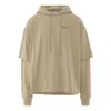 Off-white Caravaggio Arrow Double Hooded T-shirt 'dark Sand' In Neutral