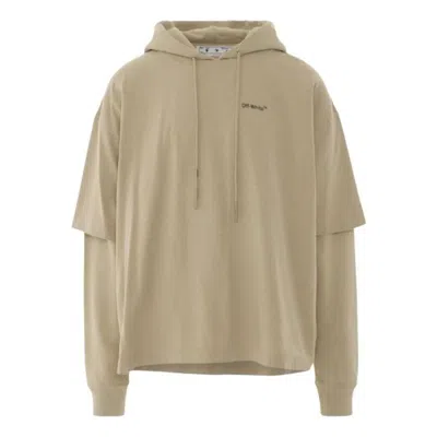 Off-white Caravaggio Arrow Double Hooded T-shirt 'dark Sand'