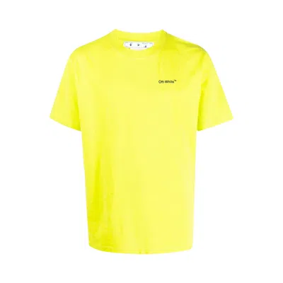 Pre-owned Off-white Caravaggio Arrow Slim Short-sleeve Tee 'lime Black' In Yellow
