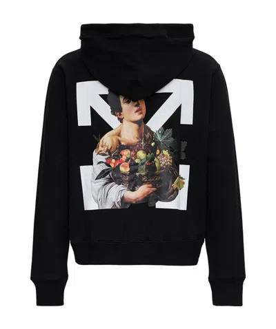 Off-white Caravaggio Boy Hoodie In Black