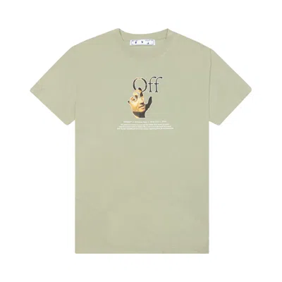 Pre-owned Off-white Caravaggio Hand Slim Tee 'abbey Stone' | Green | Men's Size Xxl