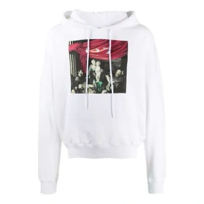 Off-white Caravaggio Painting Over Hood White Blac Fw20 Mens Logo Sweater In Yellow