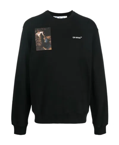 Off-white Caravaggio-print Sweatshirt In Black