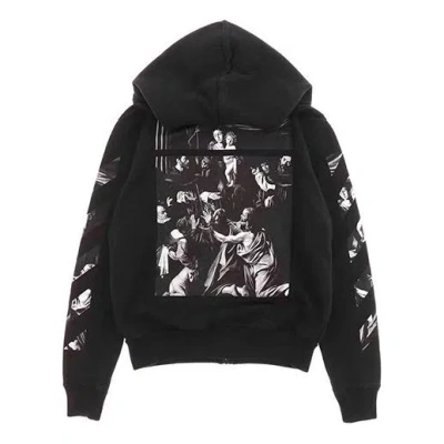 Off-white Caravaggio Square Slim Zip Hoodie 'black/multicolor'
