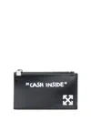 Off-white Zipped Card Holder In Black