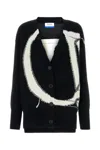 Off-white Woman Cardigan Black Size L Wool In 1004