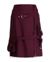 Off-white Cargo Buckle-strap Midi Skirt In Red