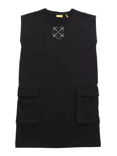 Off-white Kids' Cargo Dress Black - Silver