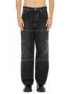 Off-white Cargo Jeans Urban Style In Black