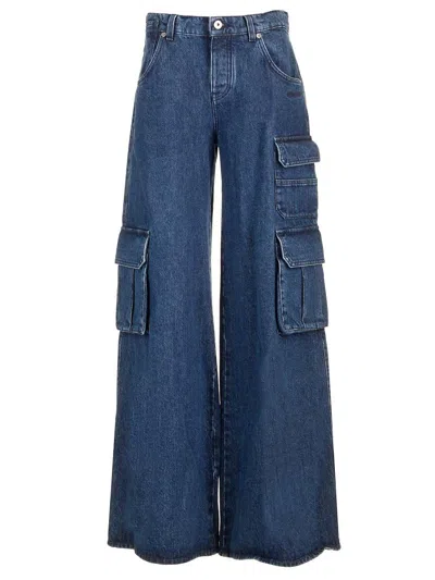 Off-white Wide-leg Cargo Jeans In Blue