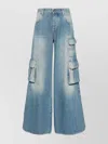 Off-white Light Blue Logo-embroidered Cargo Jeans