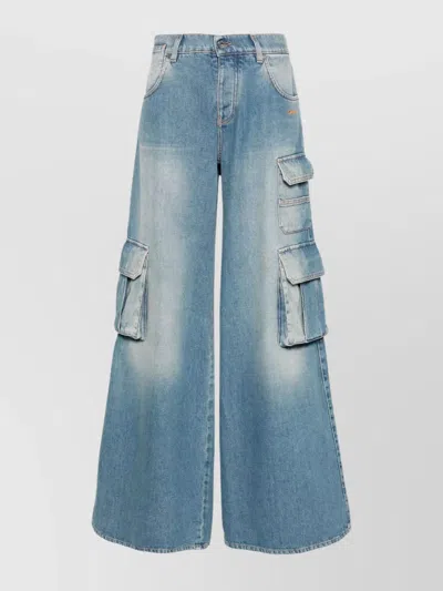 OFF-WHITE CARGO JEANS EMBROIDERED LOGO