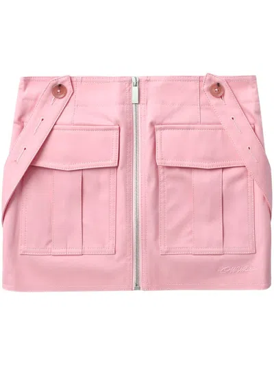 Off-white Cargo Mini Skirt In Pink