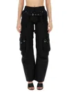 Off-white Cotton Cargo Trousers In Black
