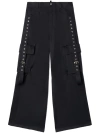 Off-white Cargo Pocket Wide Leg Trousers In Black  