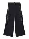 Off-white Cargo Pocket Wide Leg Trousers In Negro