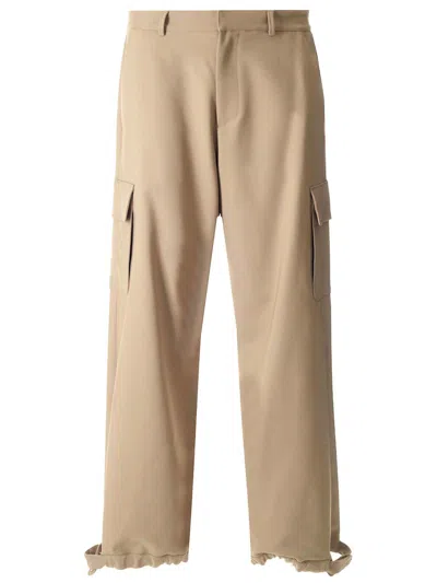 Off-white Cargo Pants With Logo In Beige