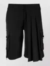 Off-white Cargo Pleated Wool Blend Shorts