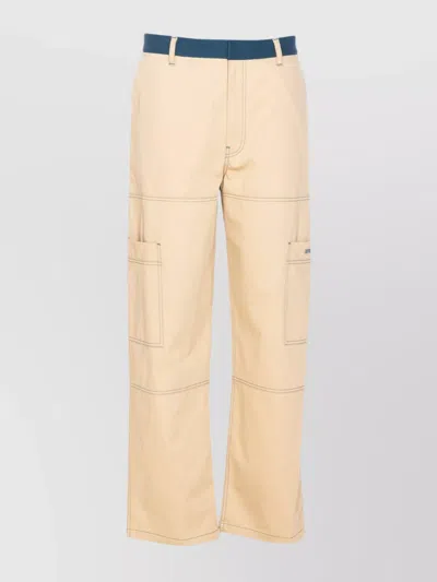 Off-white Cargo Pocket Loose Fit Trousers In Neutral