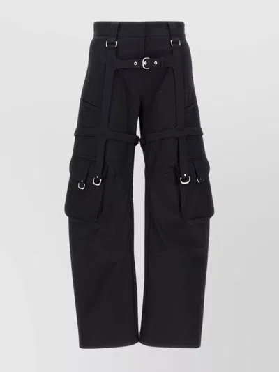 Off-white Cargo Style Trousers Utility Elements In Black
