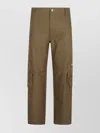 Off-white Cargo Trousers With Pockets And Loops In Brown