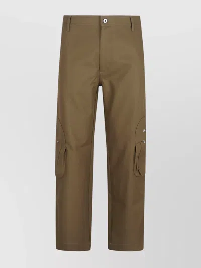 OFF-WHITE CARGO TROUSERS WITH POCKETS AND LOOPS