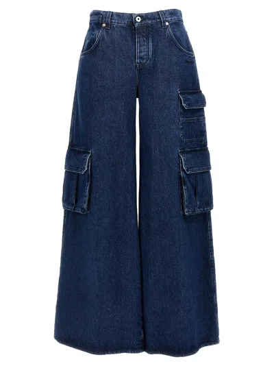 Off-white Wide-leg Cargo Jeans In Blue