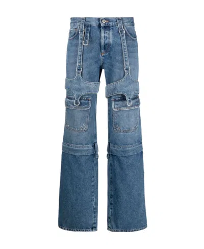 OFF-WHITE OFF-WHITE CARGO ZIP LOGO PATCH JEANS