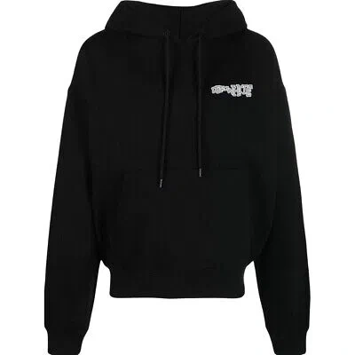 Pre-owned Off-white Carlos Arrow Logo Black Oversized Fit Hoodie