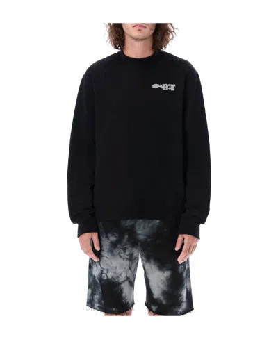 Off-white Logo-print Cotton Sweatshirt In Black