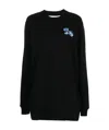 Off-white Carnation Floral Logo-print Sweatshirt Dress In Black