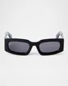 Off-white Cary Arrow Rectangular Sunglasses In Black