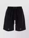 Off-white Casual Cotton Bermuda Shorts With Graphic Print In Black