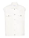 Off-white 90s Logo Embroidered Denim Vest In White
