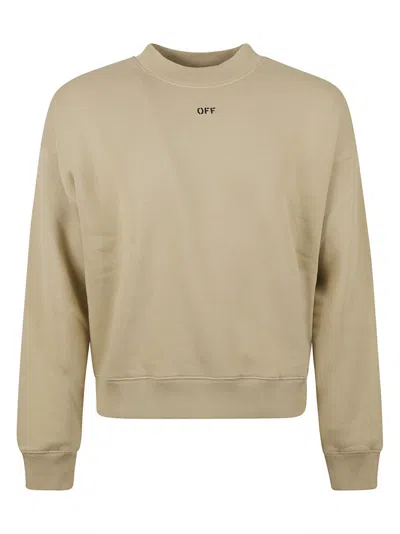 Off-white Casual Knit Sweater With Subtle Logo In Neutral