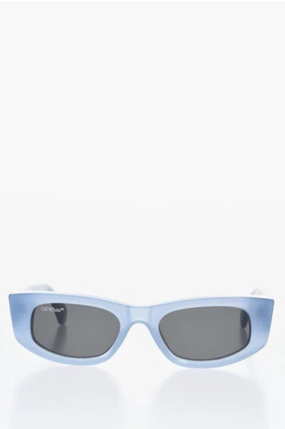 Off-white Cat-eye Matera Sunglasses With Logoed Rods In Blue