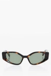 Off-white Cat-eye Memphis Sunglasses With Tortoiseshell Frame In Brown