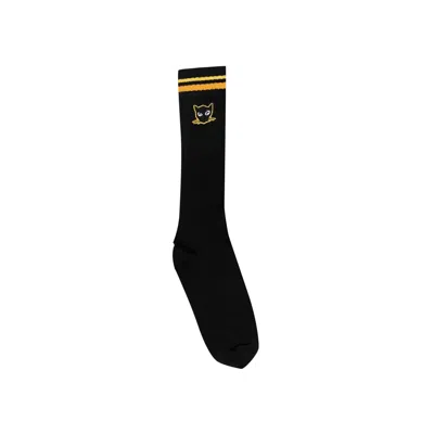 Pre-owned Off-white Cat Medium Socks 'black/yellow'