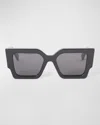 Off-white Silverstone Arrow Square Sunglasses In Black