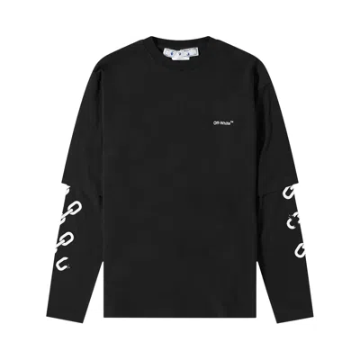 Pre-owned Off-white Chain Arrow Double Tee 'black'