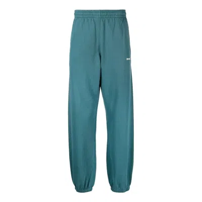 Off-white Chain Arrow Slim Sweatpants 'duck Green In Blue